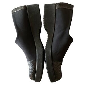 Donald Pliner‎ Womens Loafers Croc Embossed Cap Toe Black Microfiber Slip On 7.5